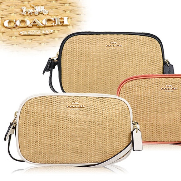 Coach Bags Coach Leather Straw Cross Body Bag Pouch Nwt Poshmark